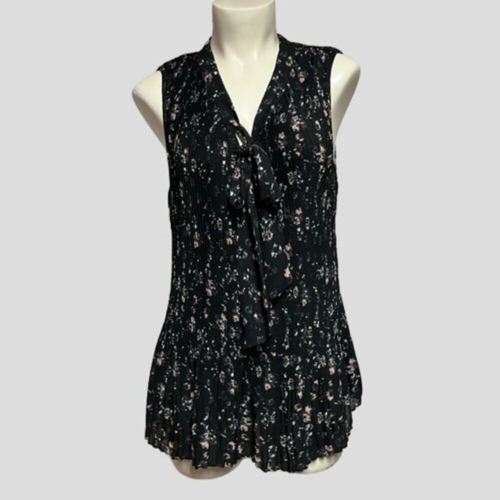 Donna Karan New York Sleeveless Pleated Blouse